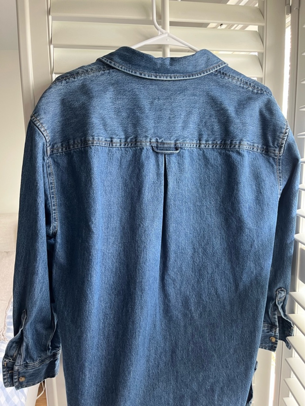 Classic Dark Blue Denim Shirt Jacket - Picture 6 of 6